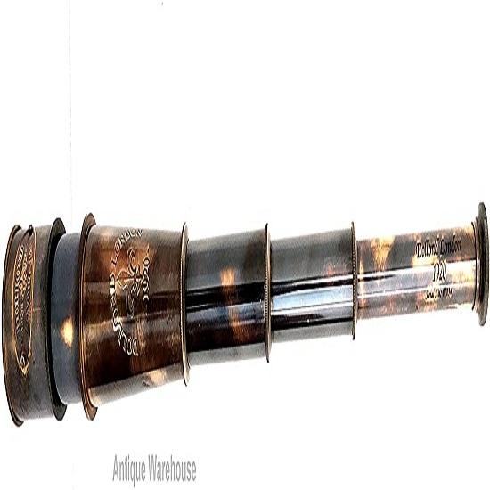 18-дюймовый телескоп из цельной латуни, состаренный под старину, шпионское стекло, полностью функциональный телескоп, винтажный прицел Dollond London