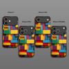 Яркий узор из деревянных блоков 2D Чехол для телефона для iPhone 17 16 15 14 13 12 11 X XR XS Max Pro 8 Plus - Стеклянная защитная крышка