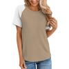 Women's  Short Sleeve T Shirts Round Neck Cute Tunic Tops Basic Tees Blouses Loose Fit Pullover