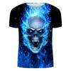 Printed Flame Wolf 3D T-shirt Digital Printing Men's Women's Short Sleeved T-shirt Top