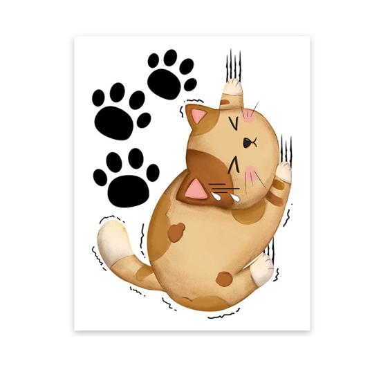 Наклейка на унитаз с мультяшным котом, съемная самоклеящаяся водонепроницаемая наклейка из ПВХ для гостиной, ванной комнаты, стены искусства, украшение для крышки унитаза с лапой котенка