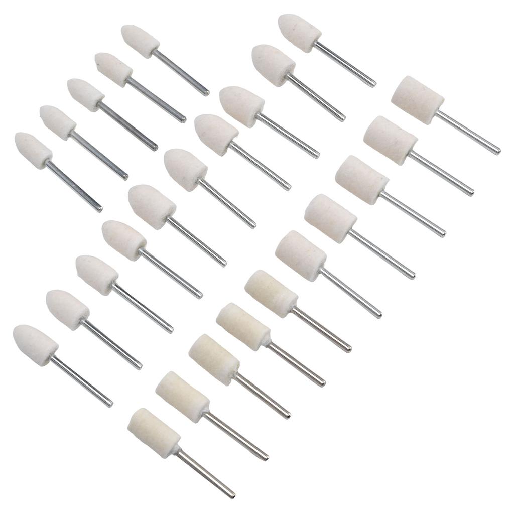25Pcs Felt Polishing Wheel Wool Buffing Grinding Bits Grinder Head Rotary Tool Drill Attachment