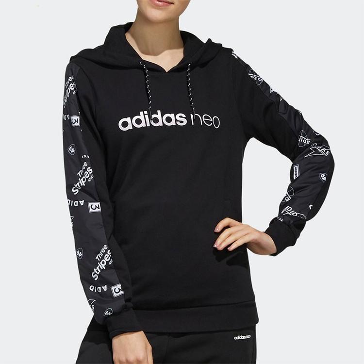 Adidas Толстовка Neo Favorite Casual Sport Pullover Women Tops Black FK6928