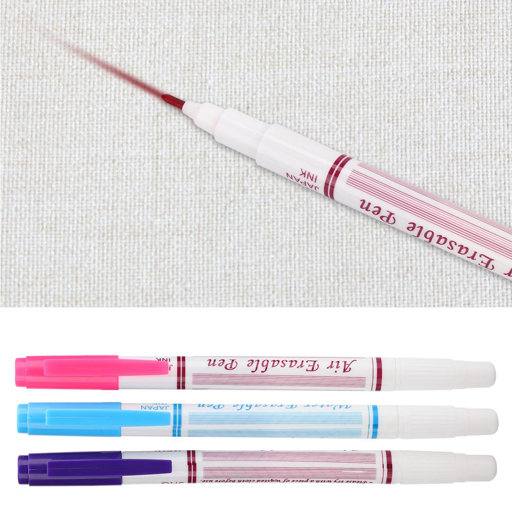 3Pcs Water Erasable Pen Double Head DIY Cloth Sewing Accessories Red/Blue/Purple