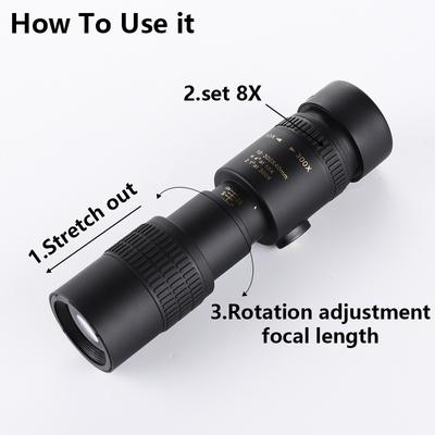Телескоп Zoom 10-300x40 телескопический монокуляр с высоким увеличением, камера мобильного телефона, уличный телескоп