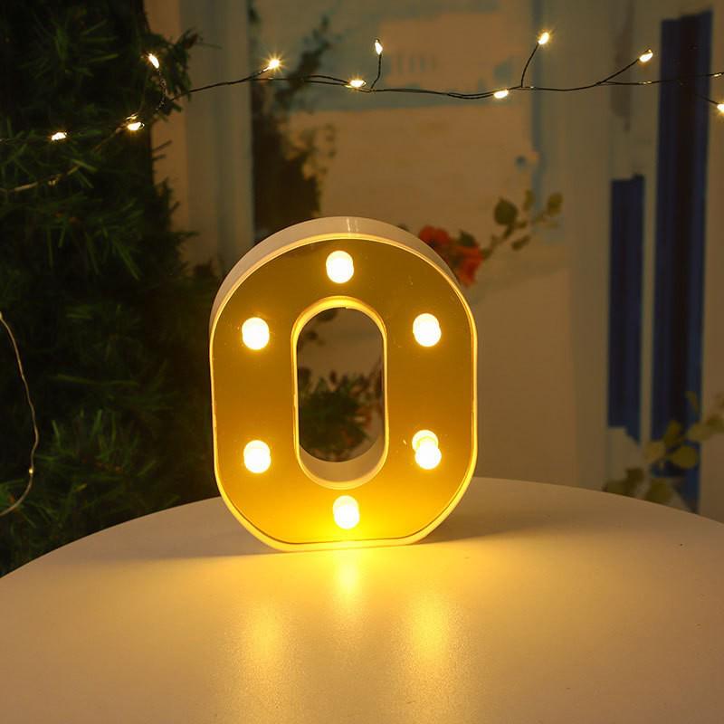 Золотые LED Зеркальные Буквы - Романтический День Рождения и Праздничный Декор