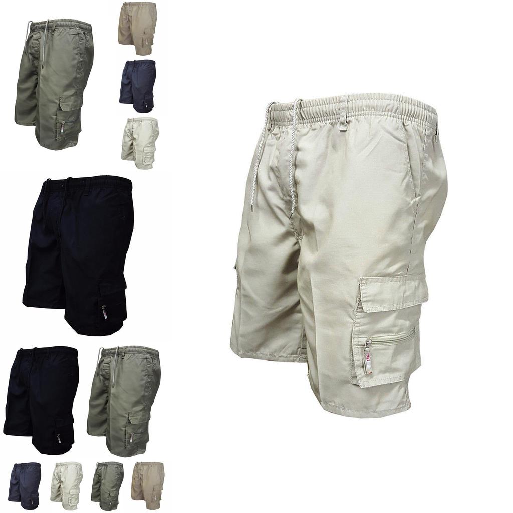 Мужские летние повседневные шорты карго из высококачественной смесовой хлопковой ткани