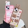 Ins корейский милый 3d мультфильм медведь кролик силиконовый чехол для телефона для Iphone 14 13 12 11 Pro Max прекрасный защитный мягкий чехол Funda