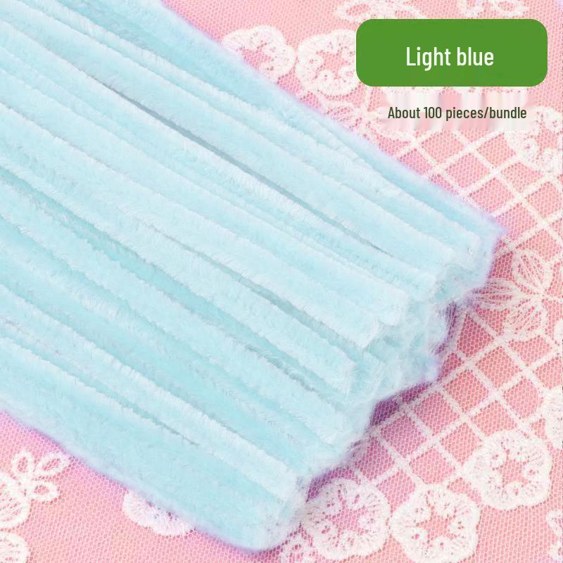 Thickened White Chenille Pipe Cleaners - Mixed Colors for DIY Bouquet Crafts