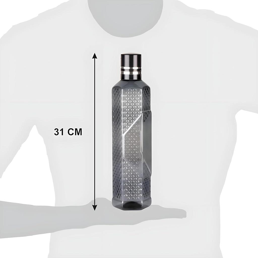 Небьющаяся пластиковая бутылка для воды I Герметичная I Не содержит БФА Пищевой класс Бутылка для воды для холодильника I Идеально подходит для спортзала, 1 литр каждая, Набор из 6 штук, Ассорти