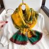 Yourou Yarn Temperament Pattern Scarf Women's Large Size Bamboo Imitation Silk Commuting Sunscreen Light Luxury Silk Scarf Large Shawl