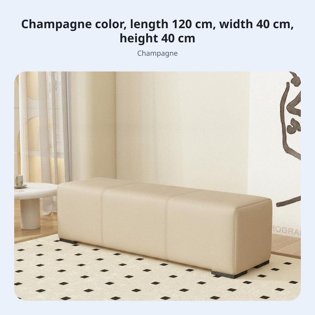 Backless Ottoman Bench Soft Seating Upholstered End-of-Bed Bench Versatile Versatile Design for Families, Rest Area, Bedroom