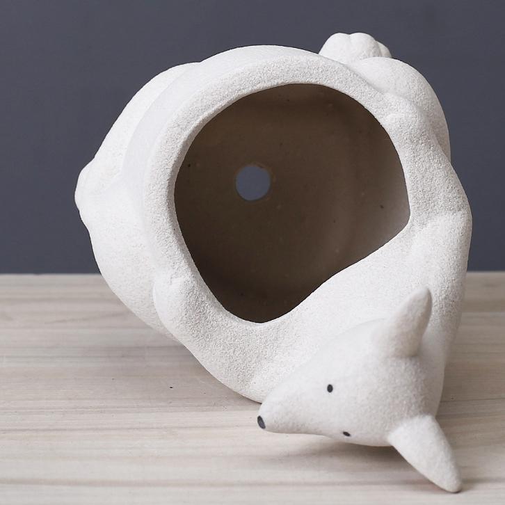 Cute Kangaroo Flower Pot Ceramics Succulent Pot Planter Home Decor Desktop Ornaments Garden Decoration Bonsai Plant Pot