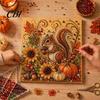 Relaxing Stress Relief Hobbies Autumn Faux Pearl Painting Kit, Fall Theme Art DIY Kit for Handmade Thanksgiving Presents Adults, Fox Pumpkin 3D Craft