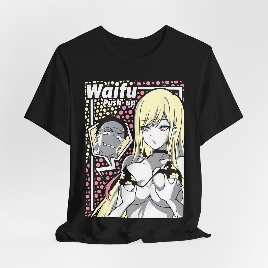 Футболка с push-up эффектом Waifu Мужские Женские Футболки Топ Футболка Топы, Аниме Футболка, Подарок для Фанатов, Повседневная Одежда, Косплей Топ,