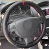 For Opel Corsa C Combo C 2001-2006 Vauxhall Holden Tigra Hand Braid Car Steering Wheel Cover Black Leather Red Line Red