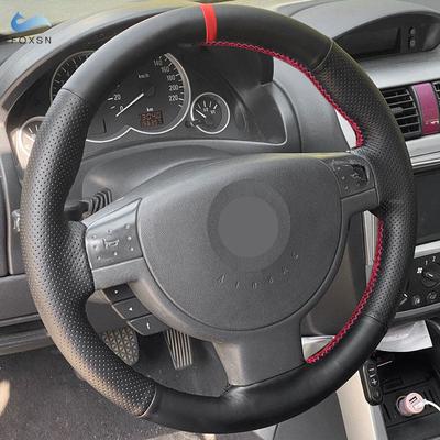 Для Opel Corsa C Combo C 2001-2006 Vauxhall Holden Tigra ручная оплетка автомобильный чехол на руль черная кожа красная линия красная полоска