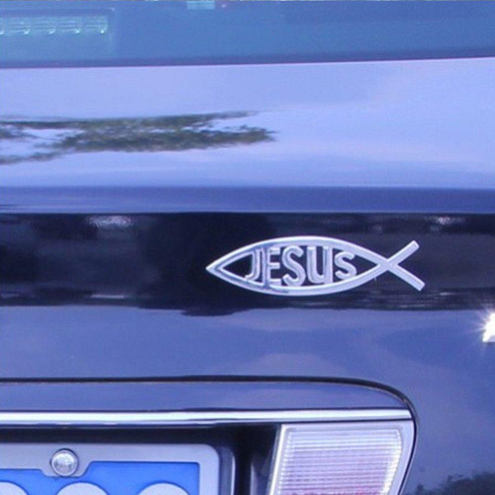 Popular Decoration Funny Jesus Fish Symbol Logo Vinyl Car Sticker Window Decal