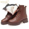 Winter Shoes Boots Women Large Size  Non-slip Women's Snow Boots Genuine Leather Warm Women's Ankle Boots