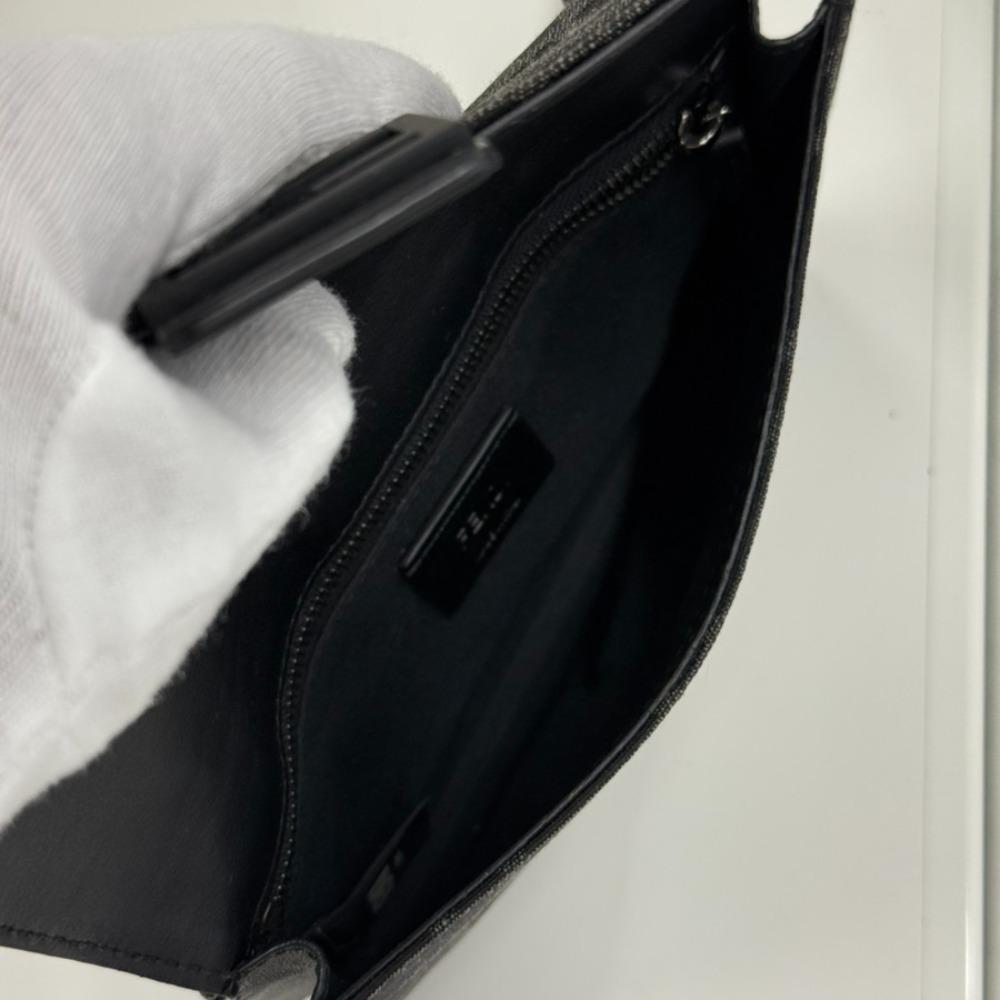 FENDI Marsupio Baguette Shoulder Bag 7M0295 3WAY clutch black Nylon canvas/leather mens Used