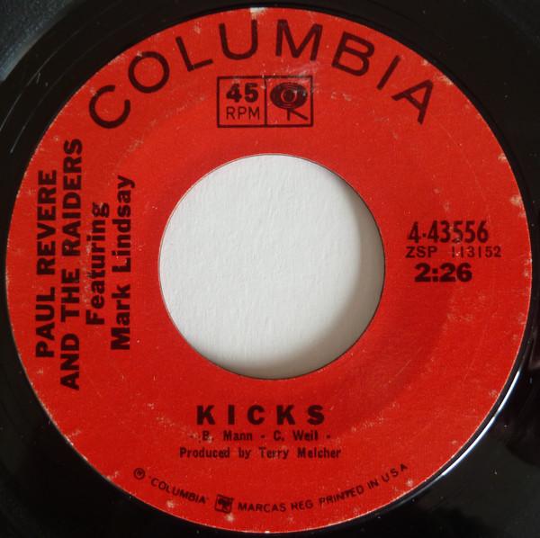 7-дюймовая пластинка PAUL REVERE & THE RAIDERS, MARK LIN - Kicks 443556 Columbia 1966 US Рок Б/У