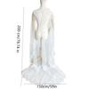 2M Long Bridal Headscarf Lace Edge Muslin Head Covering Elegant Wedding Veil  Cathedral Wedding