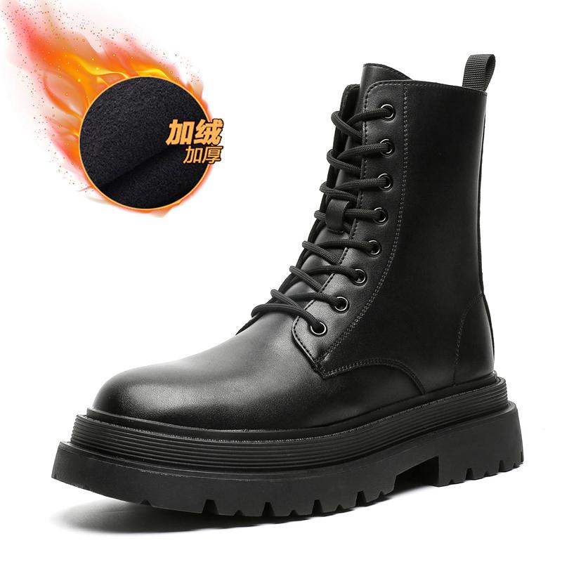 Классические мотоциклетные ботинки на платформе для мужчин, высококачественные ботильоны из натуральной кожи, дизайнерские ботинки для мужчин, высокие мотоциклетные туфли