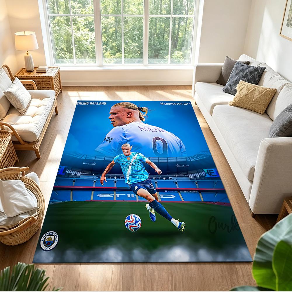 Haaland Floor Mat Suitable for Playrooms Entryway Dining Room Game Room Antislip Carpet Anime Office Decor Perfect Gift for Friends & Family