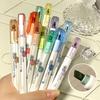 4pcs Soft Tip Highlighter Pen Refillable Note Taking Markers Durable Art Marker Pen  Students Gift