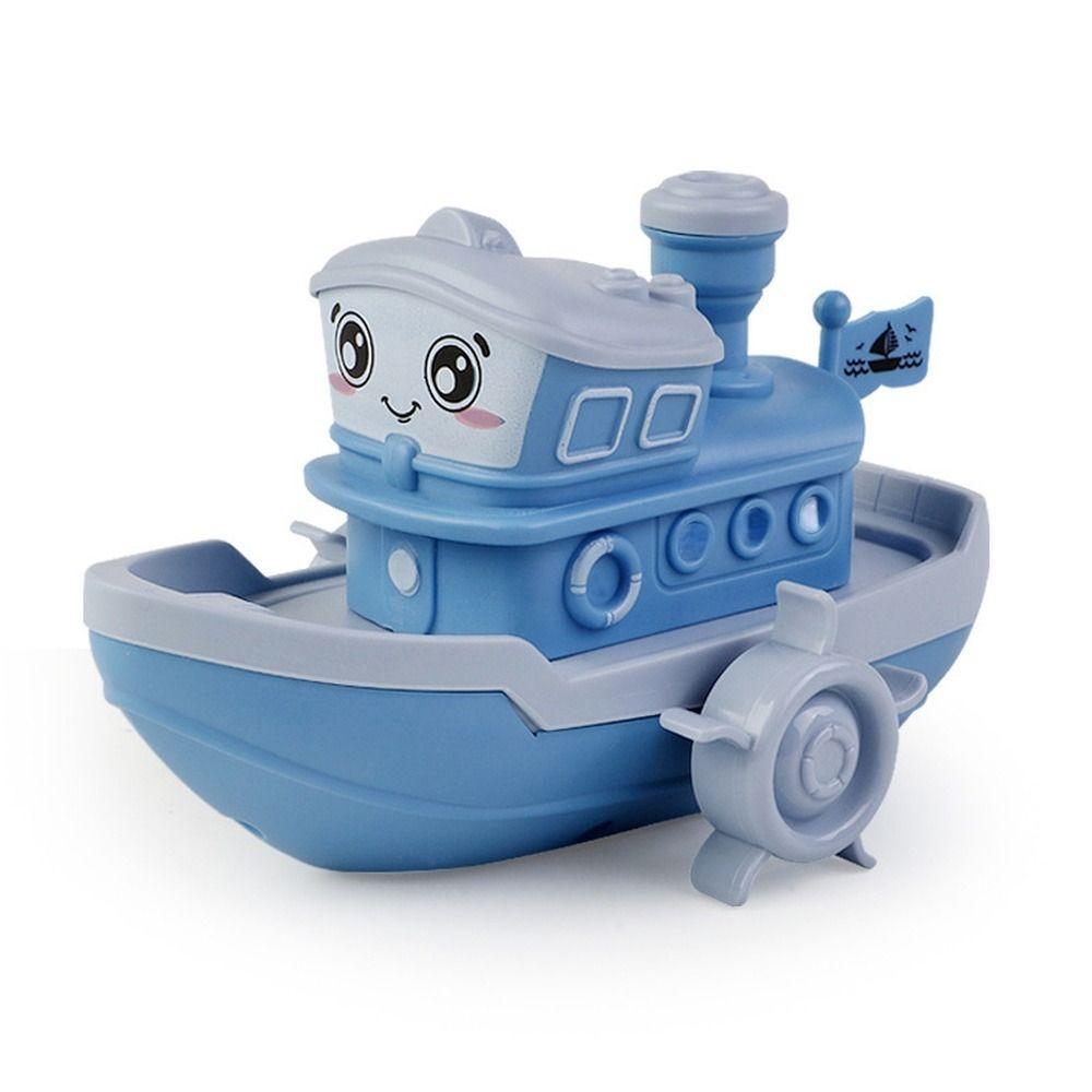 Bath Playing Toys Floating Ship Game Wind Up Toy Clockwork Boat Baby Bath Toys Cartoon Ship Toy