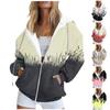 Women's Long Sleeve Printed Sweatshirt Long Sleeve Pocket Jacket Zipper Hoodie Coat Autumn