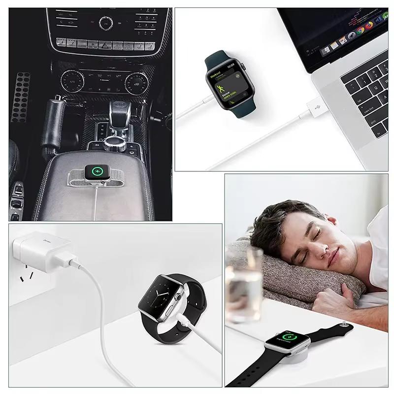 1M Магнитная беспроводная зарядка USB C для Apple Watch Series 8/7/6/5/SE Портативная станция быстрой зарядки, совместимая с Apple Watch