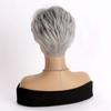 European and American Style Women Synthetic Fiber Short Straight Wig Elderly Women's Daily Use Natural Looking Mixed Gray Wig with Bangs