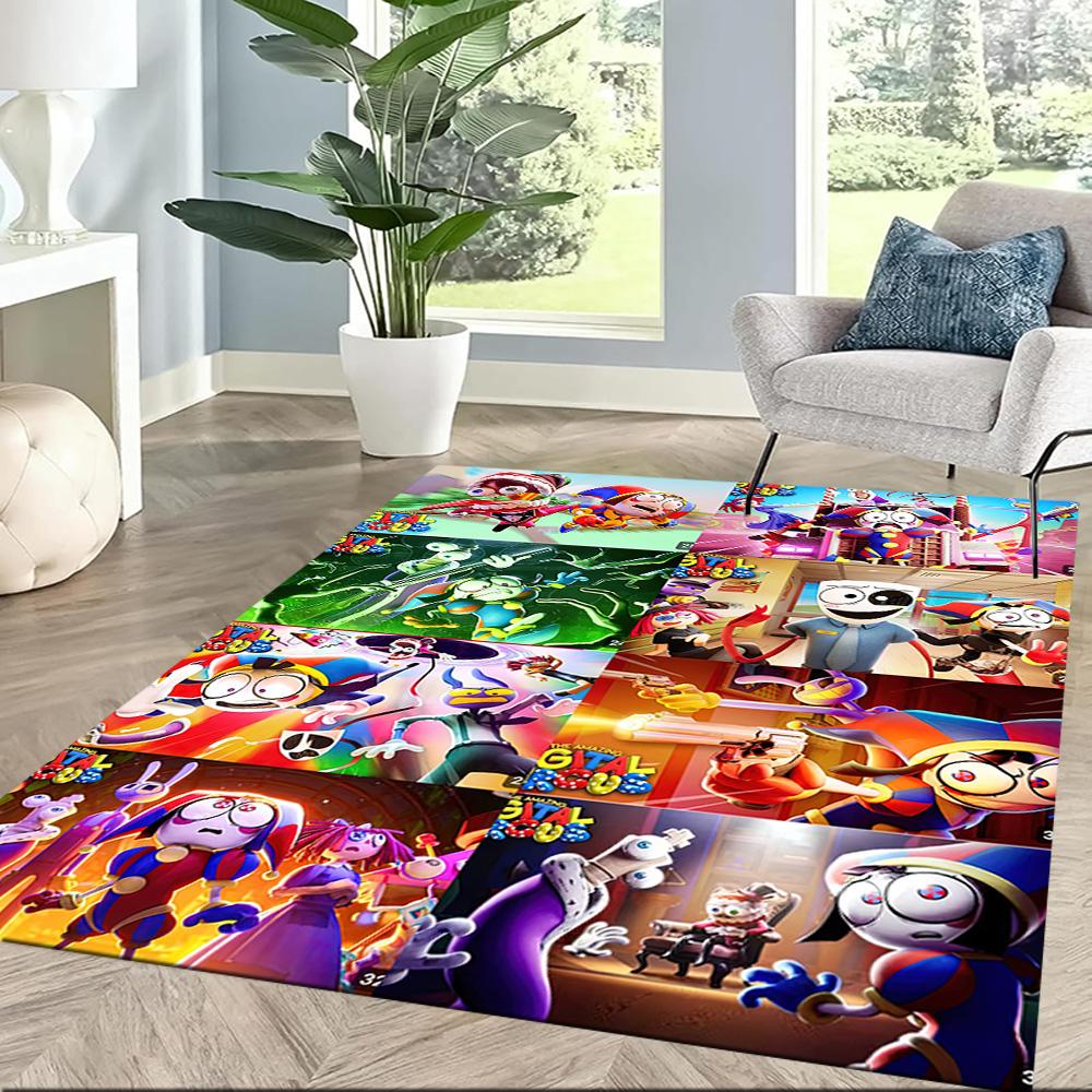 Digital Circus Area Rug Design for Living Rooms Study room Balcony Dormitory Anti-slip Rug Anime Office Decor Perfect Birthday/Christmas Gift Idea
