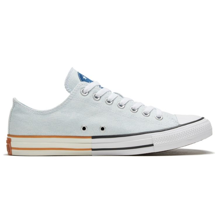 Converse Chuck Taylor All Star Круглый Носок На Шнуровке Прочные Дышащие Низкие Кеды Унисекс Агатово-синий 167664C