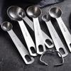 6Pcs Measuring Spoon Set Stainless Steel Kitchen Measuring Spoons Coffee Tea Sugar Spice Measure Scoop Baking Tools Accessories
