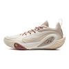 Li Ning DLO1 Амортизирующие Скользкие Устойчивые к истиранию Упругий захват Низкие Баскетбольные кроссовки Мужские Белый Коричневый ABPV009-7
