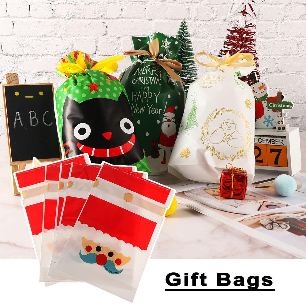 Pastry Tool Santa Claus Cookies Handmade Soap Gift Bags Christmas Decor Candy Package Drawstring