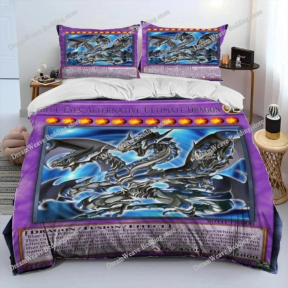 Игровой набор постельного белья Yu-Gi-Oh КАРТА МОНСТРА для мальчиков и девочек Размер: двуспальный, queen-size. Пододеяльник, наволочка, постельное белье для детей и взрослых. Домашний текстильextile963963