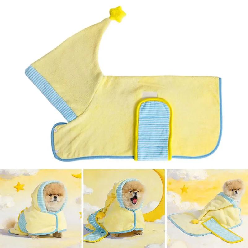 Cute Quick-drying Dog Bathrobe Absorbent Soft Puppy Robe Nightwear Pet Bathing Supplies Dog Towel For Small Large Dog