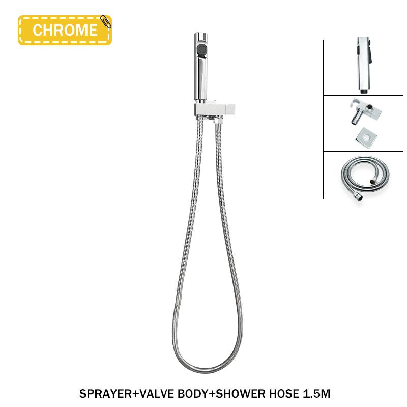 Белый ручной распылитель для туалета Mate Bidet, набор для ванной комнаты, настенный латунный угловой клапан, распылитель для туалета высокого давления из ABS