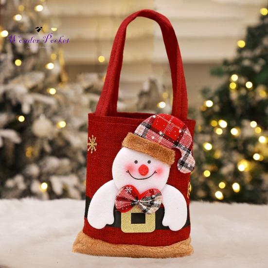 Christmas Handbag Cartoon Santa Claus Snowman Elk Gift Bag Large Capacity Great Load Bearing Merry Christmas Decor Children Adult Sex Wear