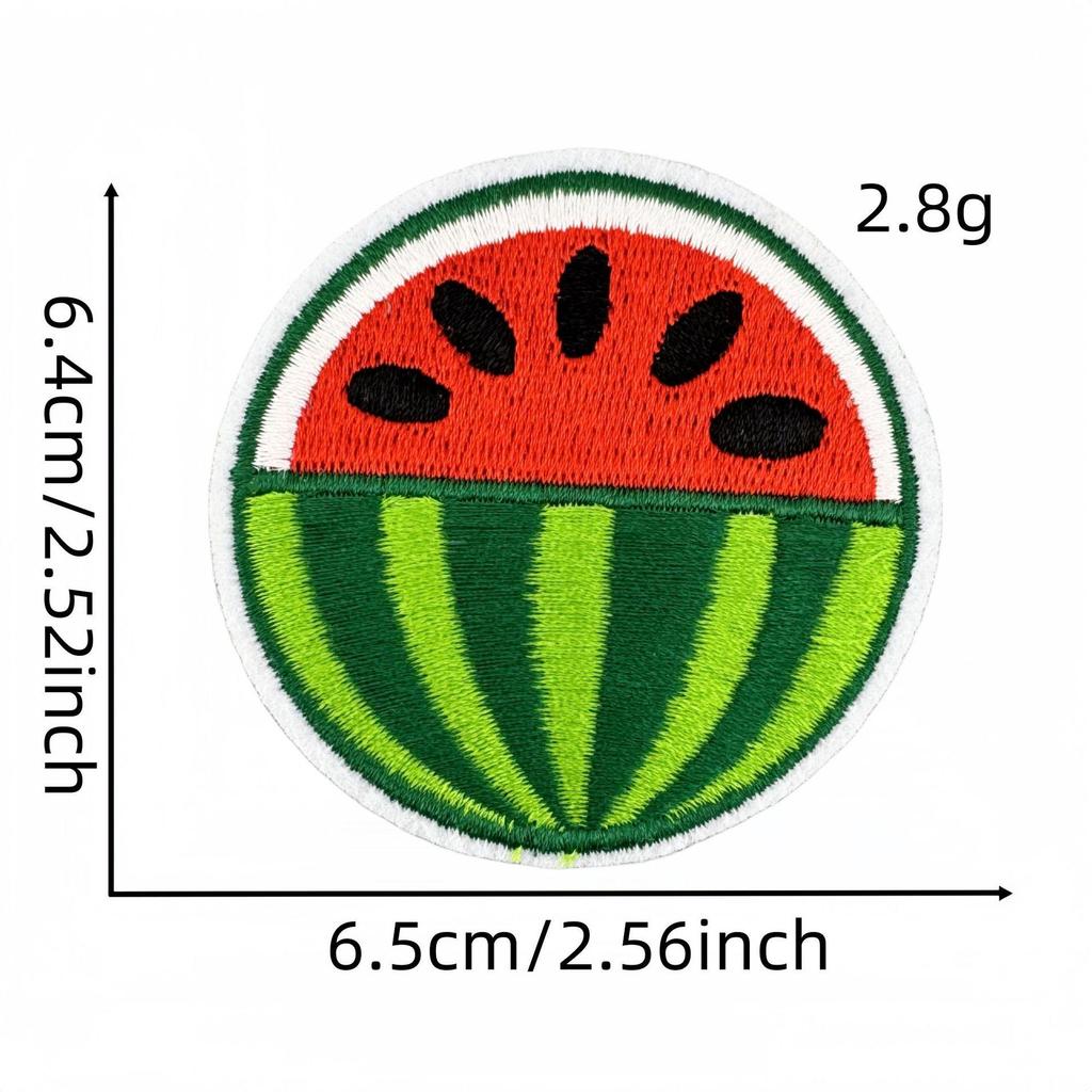 Cartoon Watermelon Embroidered Patch for Clothing & Bags - Heat Adhesive