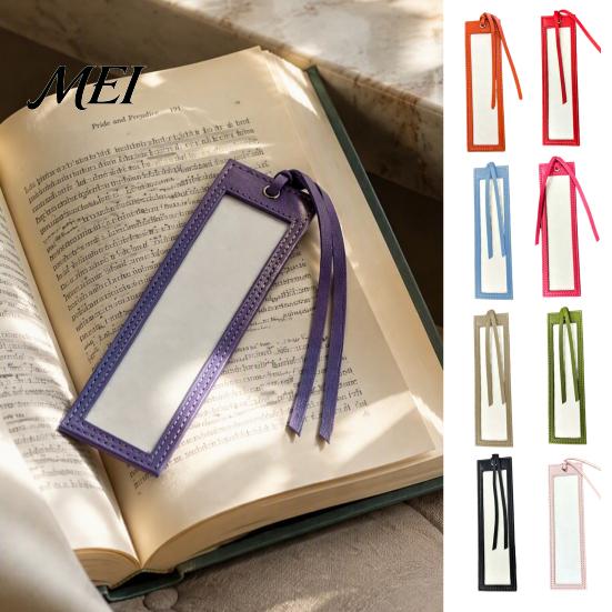 Self Adhesive Bookmark Base Self-Finishing Needlepoint Bookmark, Durable PU Leather Book Pattern Display Marker, Backing DIY Personalized Handmade