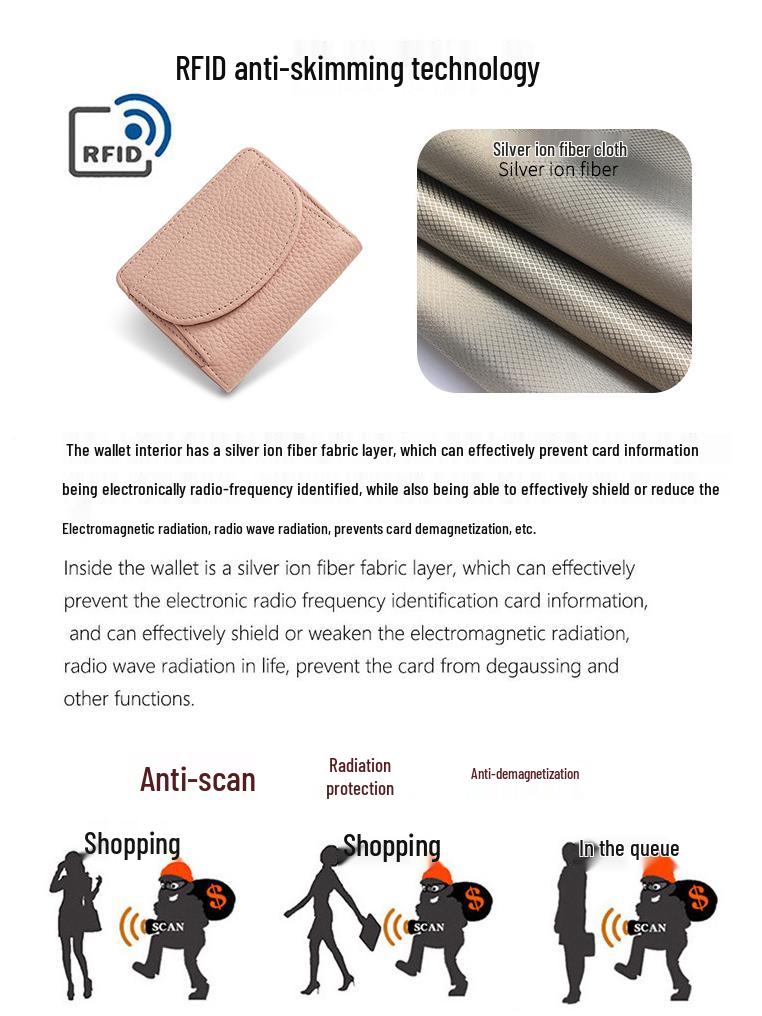 Женский кошелек из натуральной кожи с RFID-защитой с узором личи - кошелек для монет из коровьей кожи в японском стиле