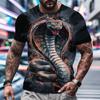 Fashion 3d Funny Animal Snake Pattern Printed T-shirts Summer Hip Hop Trend Clothing Casual O-neck Tops