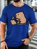 Unisex Short Sleeve T Shirt Cute Capybara Family Graphic Tee Rodent Print Tops Summer Soft Cotton Casual Street Wear For Adult Male