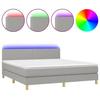Maison Exclusive - Sommier à lattes de lit et matelas et LED Gris clair 180x200 cm