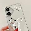For iPhone 16 Case 3D Bowknot Mirror Surface Design Phone Back Cover with Strap