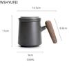 Personality Ceramic Tea Set Teacup with Lid Filter Office Mark Cup Travel Portable Tea Set Household Drinking Utensils WSHYUFEI
